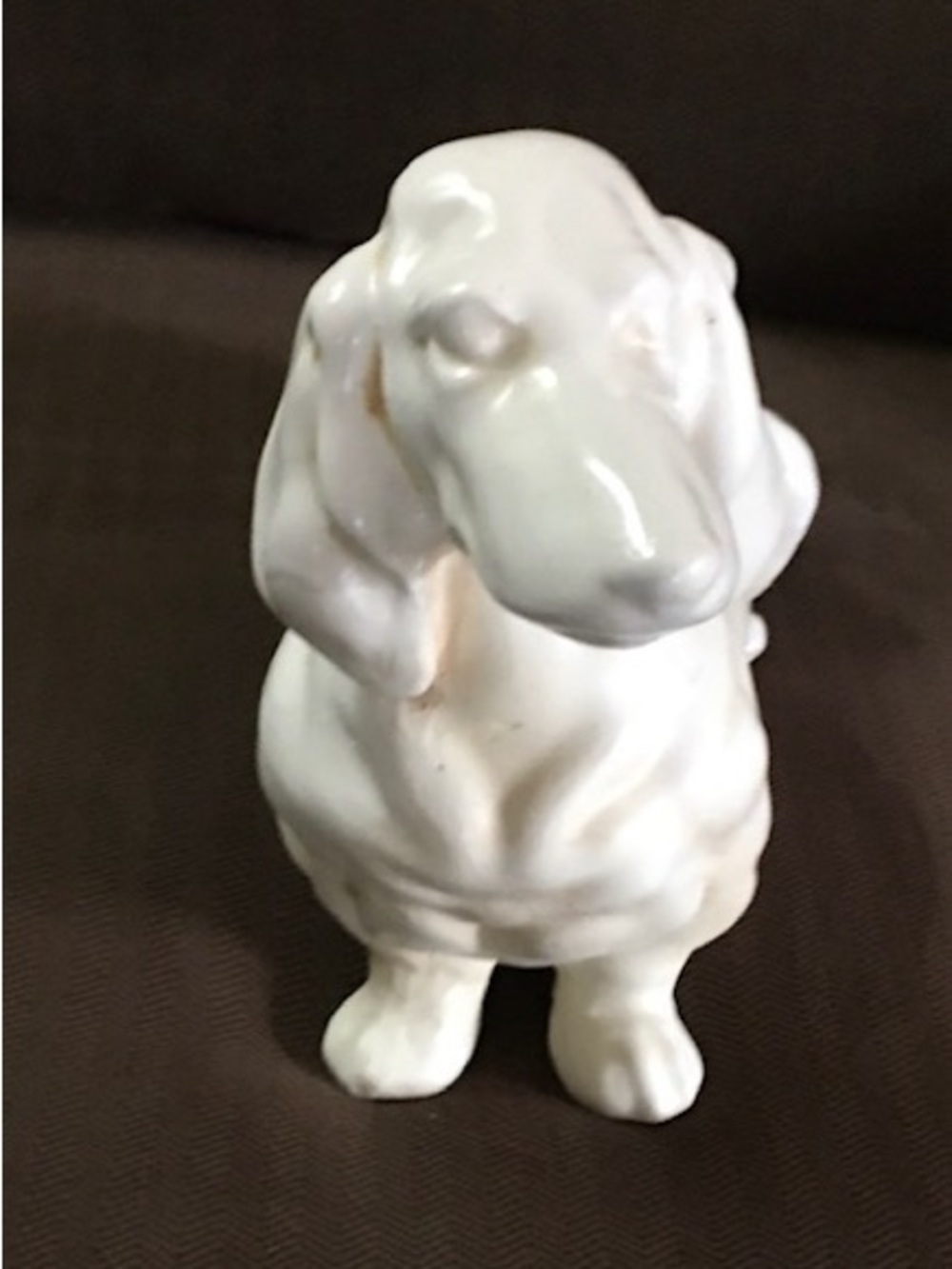 White Resin Vintage Dachshund